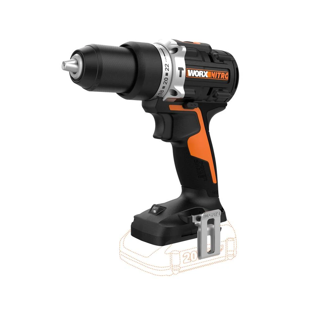 WORX NITRO 20V Brushless Li-Ion Hammer Drill (Tool Only) 2 WORX NITRO 20V Brushless Li-Ion Hammer Drill (Tool Only) - Image 2