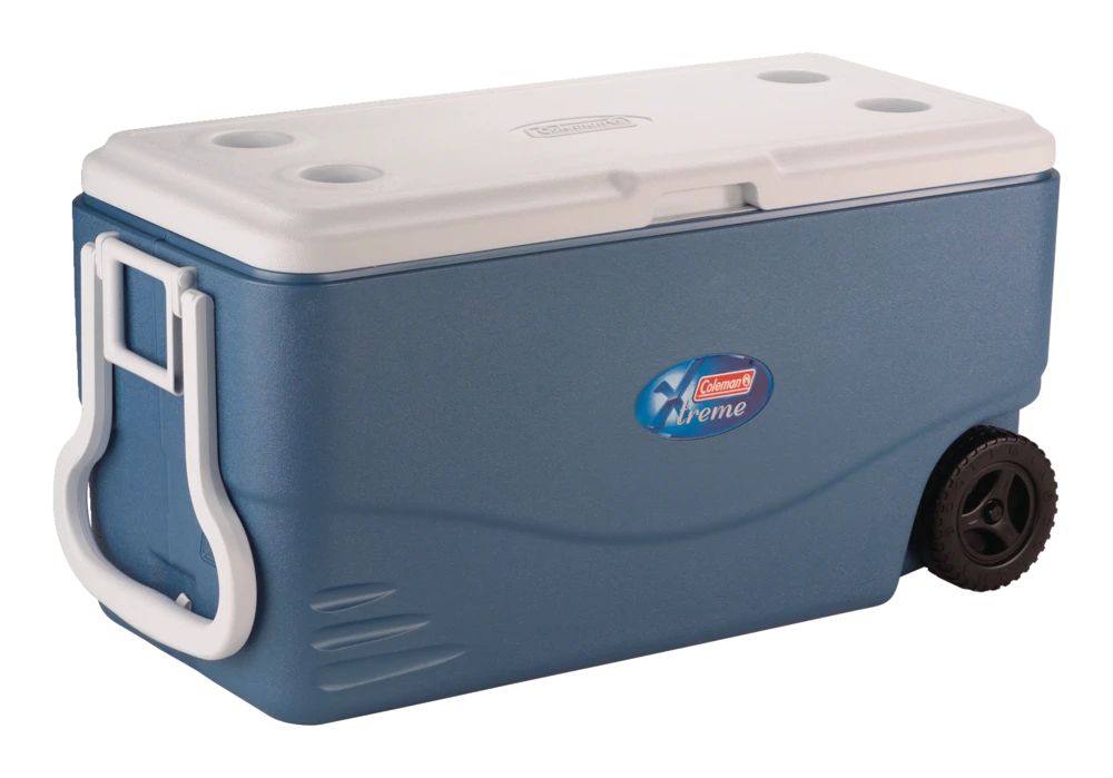 Coleman Wheeled Cooler, With Handle, 97-L, Blue 1 Coleman Wheeled Cooler, With Handle, 97-L, Blue