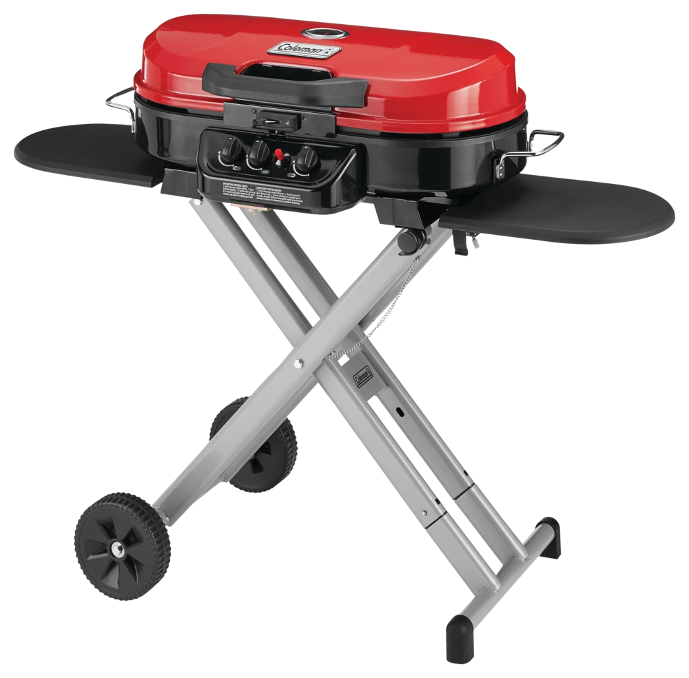 Coleman Roadtrip Portable 3-Burner Propane Gas BBQ Grill With A Folding Cart Stand 1 Coleman Roadtrip Portable 3-Burner Propane Gas BBQ Grill With A Folding Cart Stand