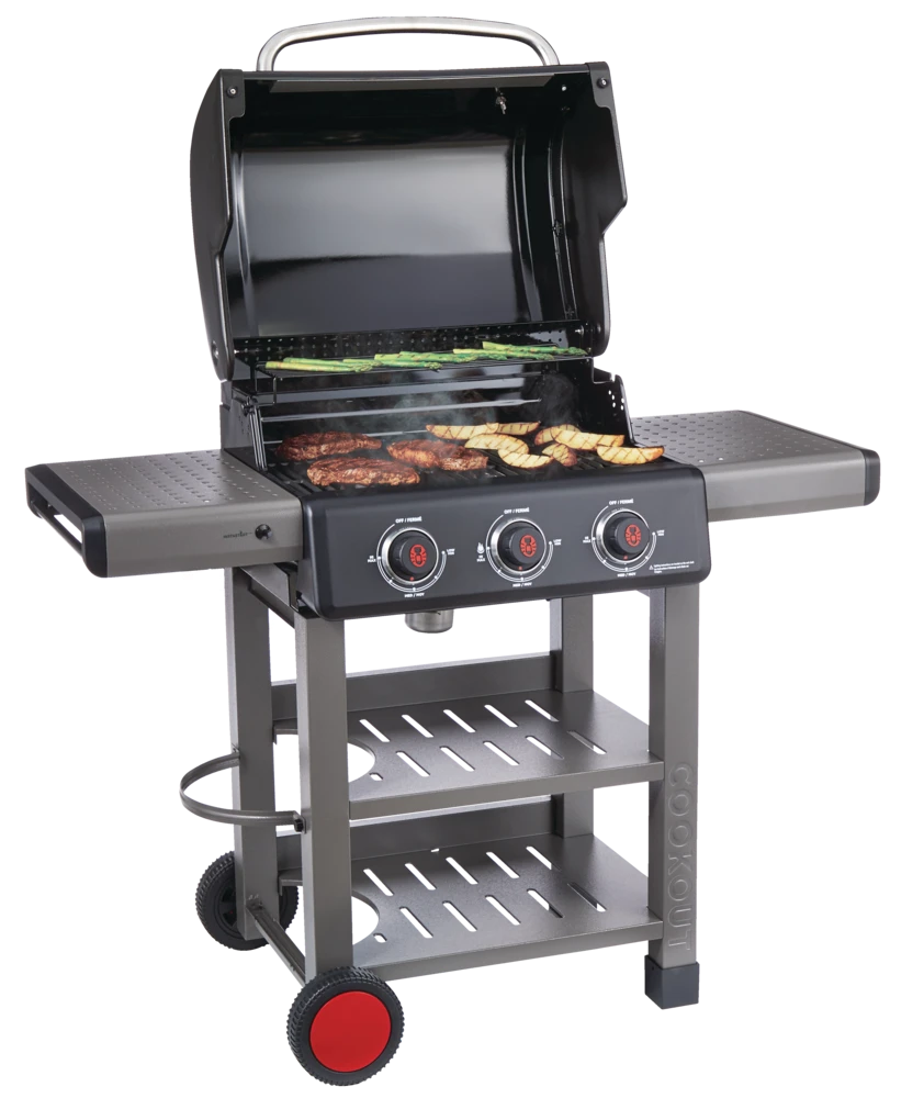 Coleman Cookout 3-Burner Propane Gas BBQ Grill With Side & Storage Shelves 8 Coleman Cookout 3-Burner Propane Gas BBQ Grill With Side & Storage Shelves - Image 8