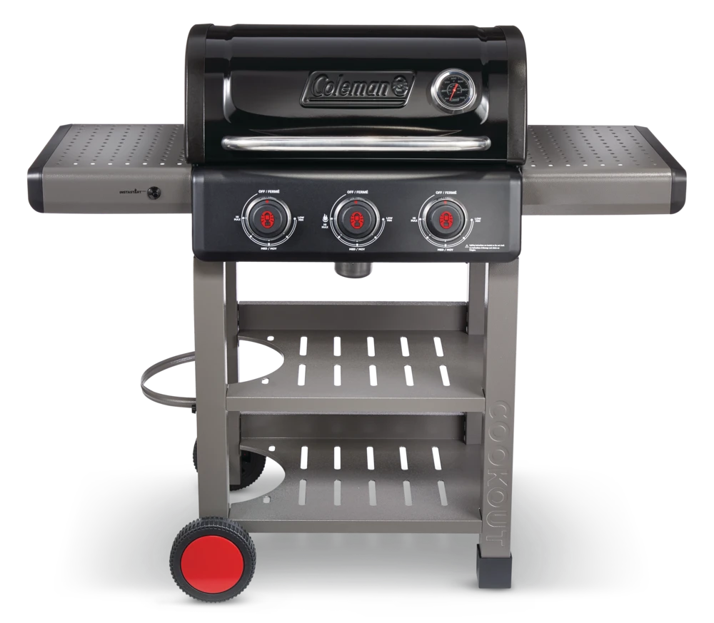 Coleman Cookout 3-Burner Propane Gas BBQ Grill With Side & Storage Shelves 2 Coleman Cookout 3-Burner Propane Gas BBQ Grill With Side & Storage Shelves - Image 2