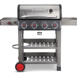 Gazebo Parts Direct Sales Store 15 Coleman Cookout 4-Burner Propane Gas BBQ Grill With Side Burner & Storage Shelves
