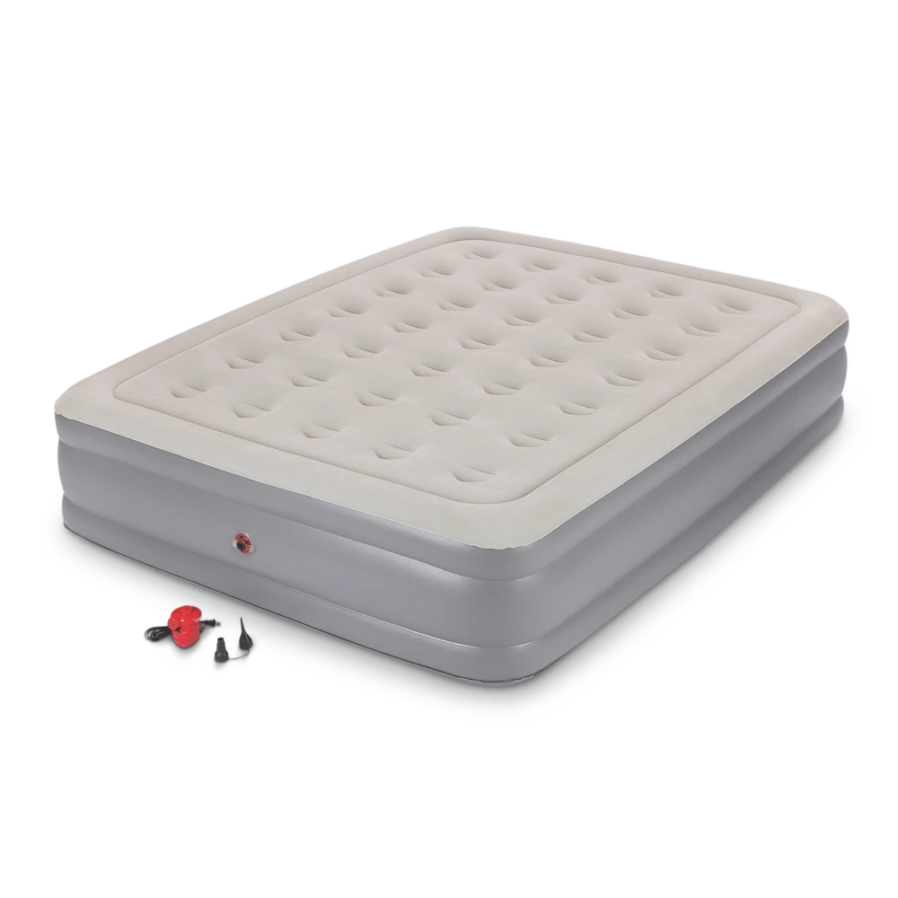 Coleman Queen Double-High Inflatable Air Mattress/Airbed W/ 120V AC Pump & Flocked Top 2 Coleman Queen Double-High Inflatable Air Mattress/Airbed W/ 120V AC Pump & Flocked Top - Image 2