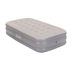 Coleman Twin Double-High Inflatable Air Mattress/Airbed W/ 120V AC Pump & Flocked Top