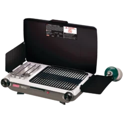 Coleman Double-Burner 20,000 BTUs Electronic Ignition Grill Camp Stove
