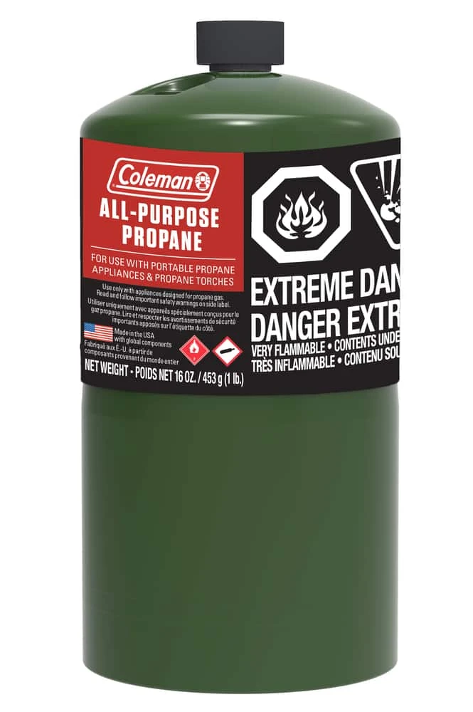 Coleman Propane Gas Cylinder/Canister, Fuel For Camping Stoves, Lanterns & Heaters, 16-oz 1 Coleman Propane Gas Cylinder/Canister, Fuel For Camping Stoves, Lanterns & Heaters, 16-oz