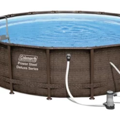 Gazebo Parts Direct Sales Store 37 Coleman® Rattan Round Steel Frame Swimming Pool With Ladder, 18-ft X 52-in