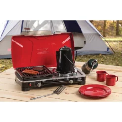 Coleman FyreSergeant Double-Burner 22,000 BTUs Camp Stove With 2-Grill Grates -US Coleman Sales 2024 coleman stove 2 hyperflame 22k btu accfd22a ec9b 4606 85c9 f046f0ada026