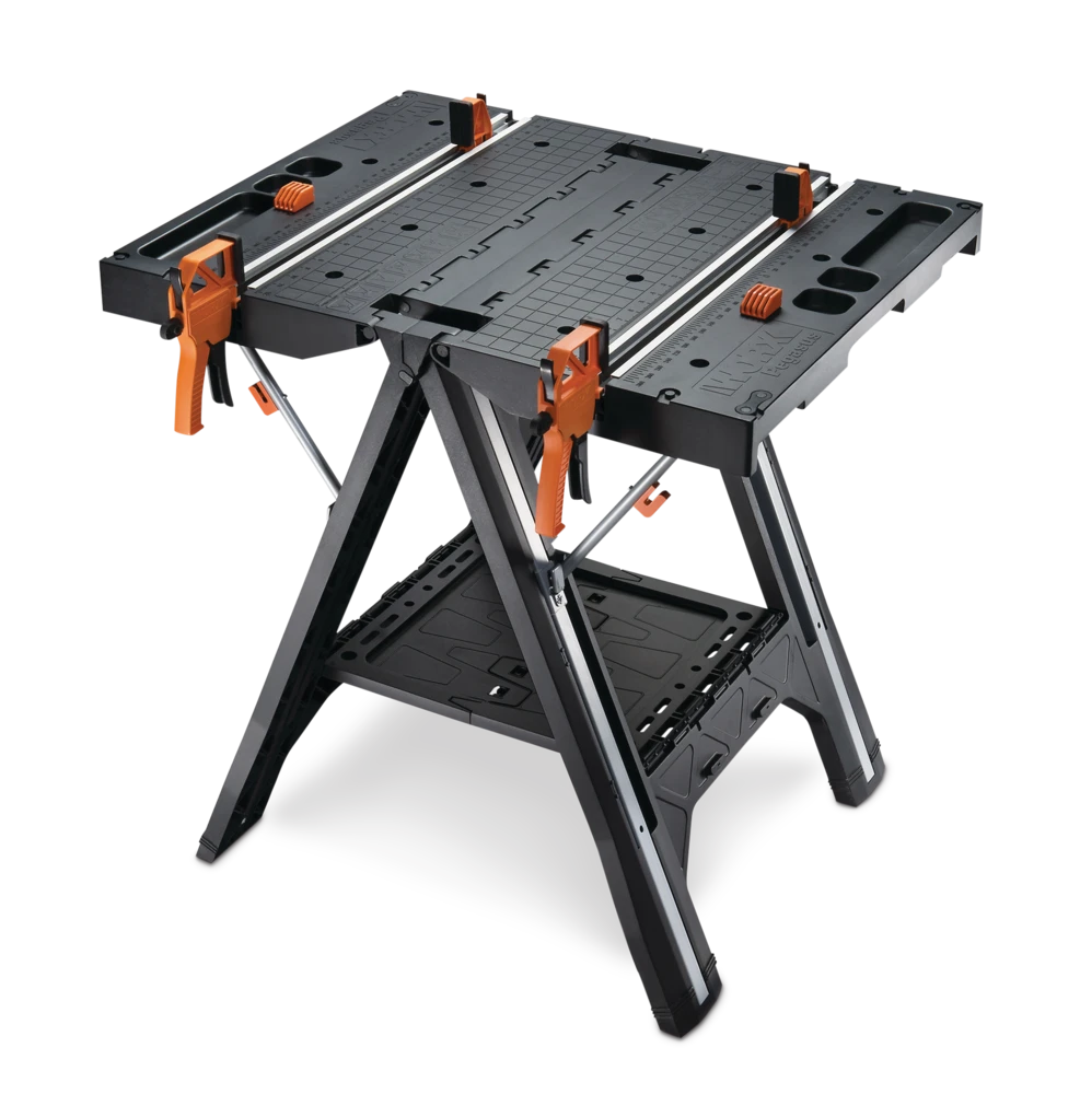 Worx Pegasus Foldable Worktable & Sawhorse, 31x25x32-in 1 Worx Pegasus Foldable Worktable & Sawhorse, 31x25x32-in