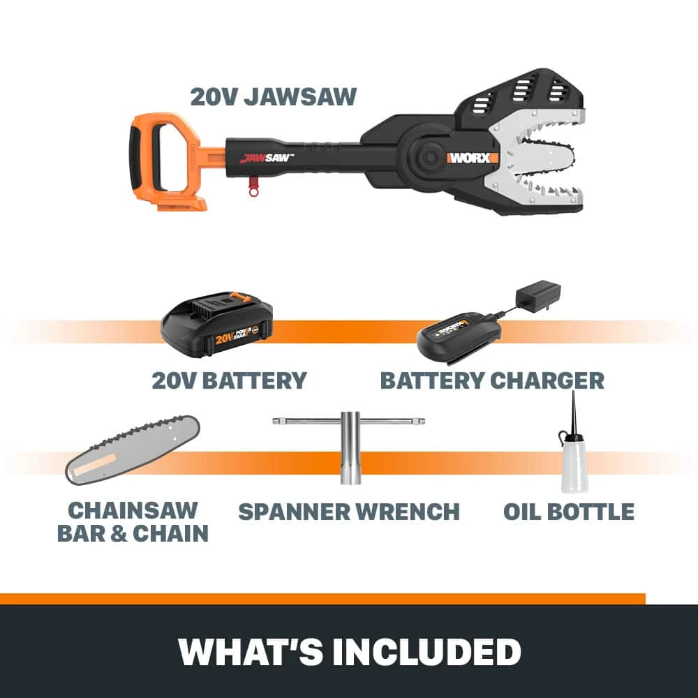 Worx 20V 2-in-1 Pole Saw And Jaw Saw, 6" 2 Worx 20V 2-in-1 Pole Saw And Jaw Saw, 6" - Image 2