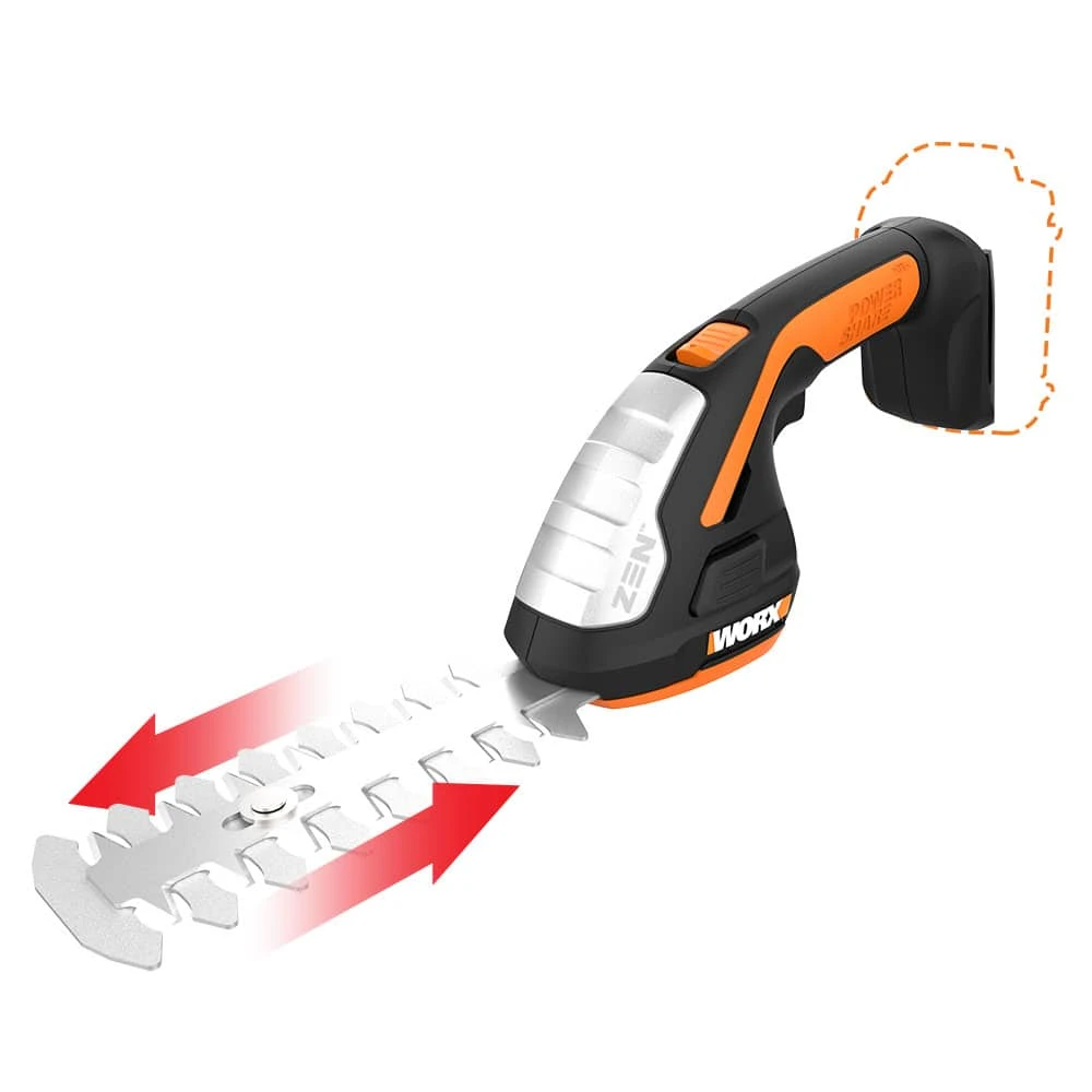 WORX Power Share 20 V 2-in-1 Cordless Shear & Shrubber Trimmer, Tool Only, 4-in & 8-in 1 WORX Power Share 20 V 2-in-1 Cordless Shear & Shrubber Trimmer, Tool Only, 4-in & 8-in