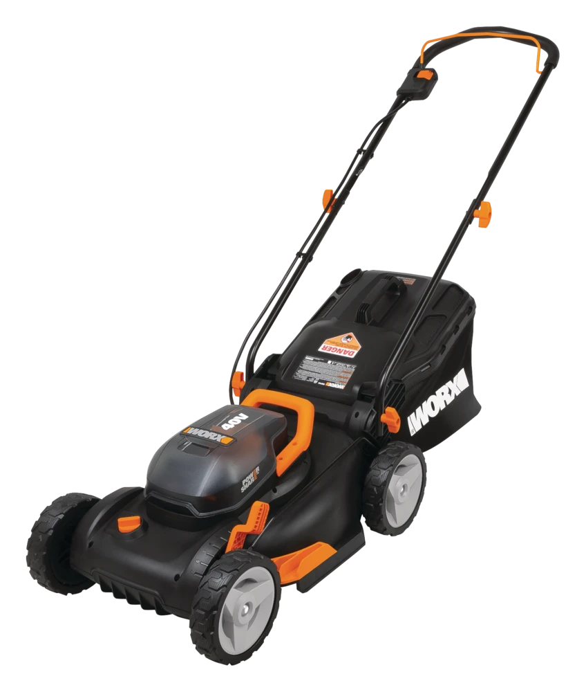WORX 2-in-1 2x20V 4Ah Battery Cordless Brushed Walk Behind Push Lawn Mower, 17-in 2 WORX 2-in-1 2x20V 4Ah Battery Cordless Brushed Walk Behind Push Lawn Mower, 17-in - Image 2