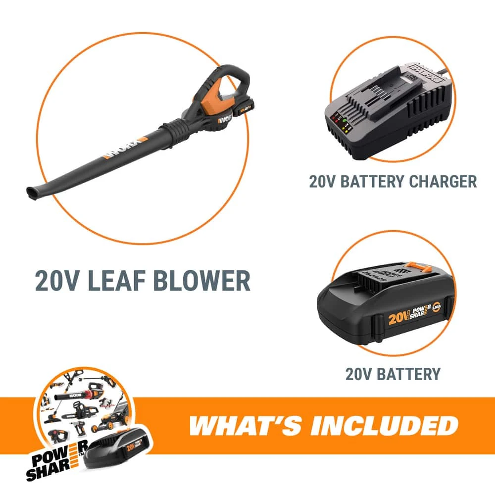 WORX 20V Cordless AIR Leaf Blower/Sweeper, 2Ah Battery & Charger Included 4 WORX 20V Cordless AIR Leaf Blower/Sweeper, 2Ah Battery & Charger Included - Image 4