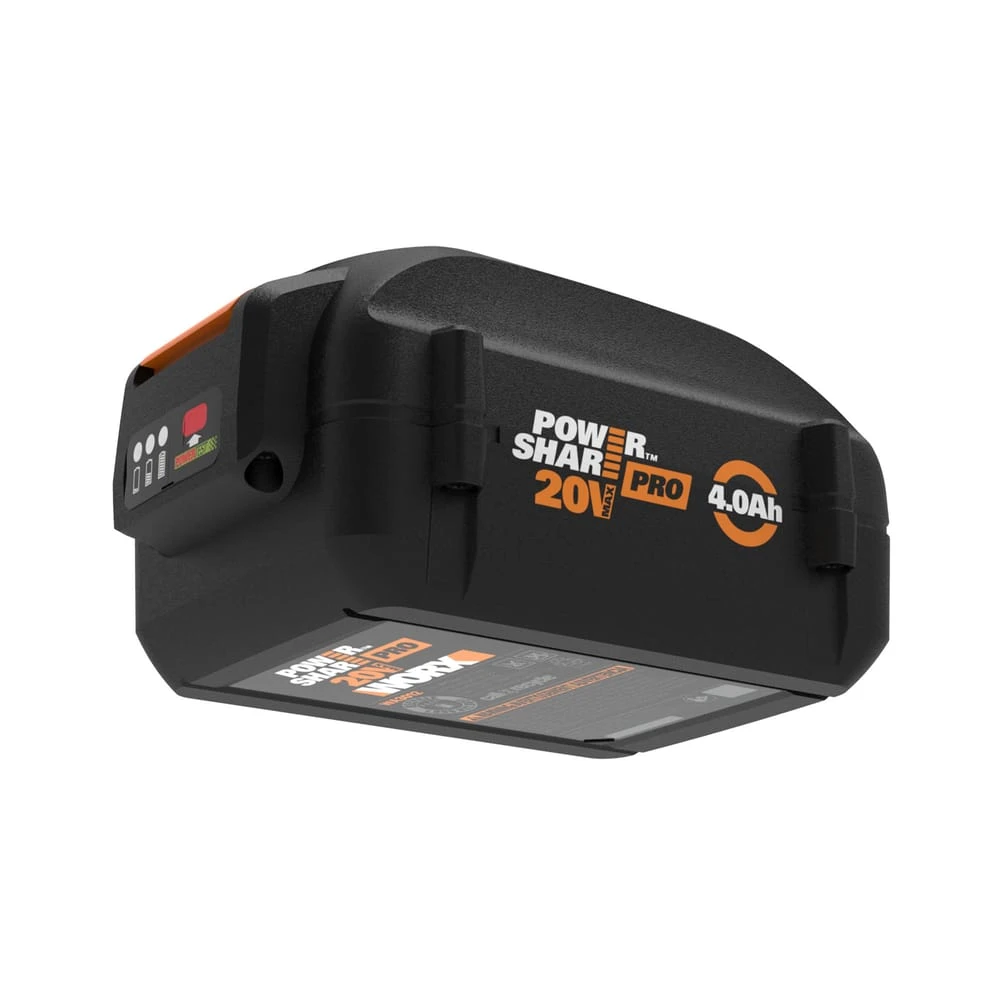 WORX WA3012 20 V Lithium-Ion Power Share Pro, 4.0 Ah High-Capacity Battery, Black & Orange 5 WORX WA3012 20 V Lithium-Ion Power Share Pro, 4.0 Ah High-Capacity Battery, Black & Orange - Image 5