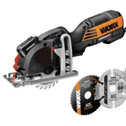 WORX WX420L 4A Versacut Compact Circular Saw With Assorted Blades & Laser Guide, 3-3/8-in