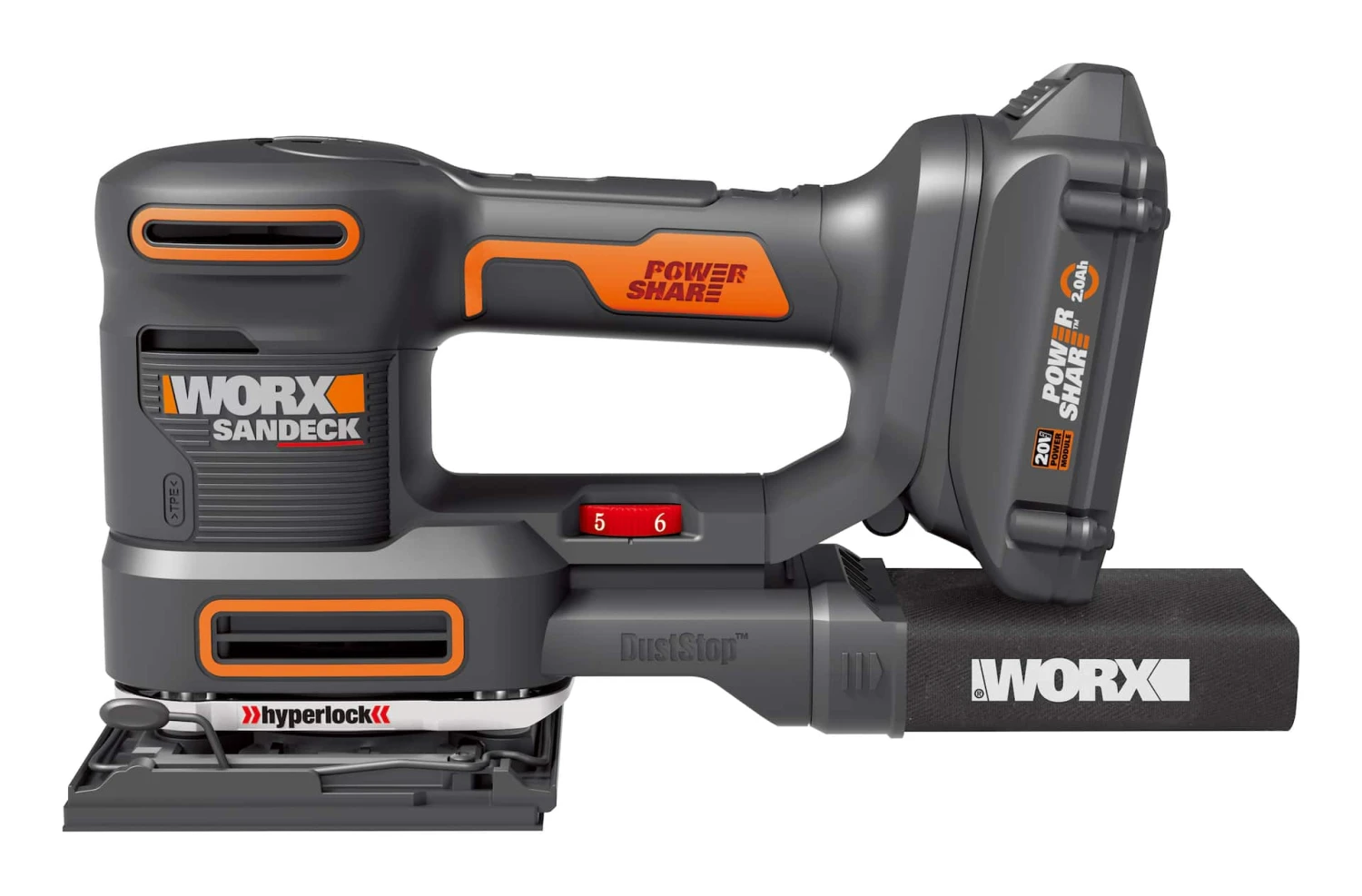 WORX WX820L 20V Power Share Sandeck 5-in-1 Cordless Detail/Finishing/Random Orbital Sander Kit 4 WORX WX820L 20V Power Share Sandeck 5-in-1 Cordless Detail/Finishing/Random Orbital Sander Kit - Image 4