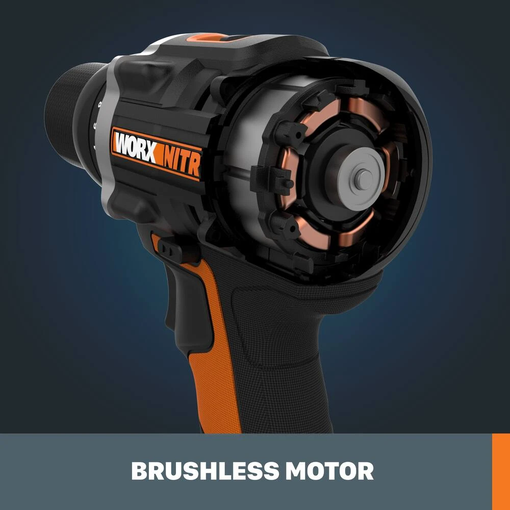 WORX WX102L 20V Nitro Power Share Brushless Cordless Drill/Driver With Battery & Charger, 1/2-in 4 WORX WX102L 20V Nitro Power Share Brushless Cordless Drill/Driver With Battery & Charger, 1/2-in - Image 4