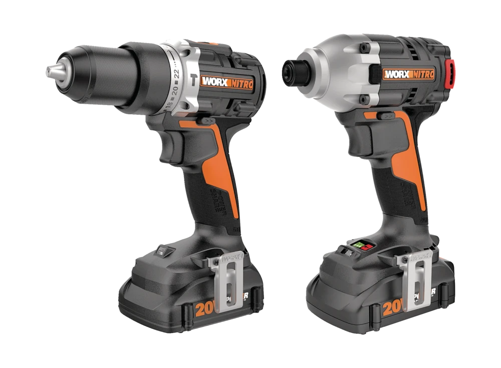 WORX WX971L Nitro 20V Lithium Ion Brushless Cordless Hammer Drill & Impact Driver Combo Kit 1 WORX WX971L Nitro 20V Lithium Ion Brushless Cordless Hammer Drill & Impact Driver Combo Kit
