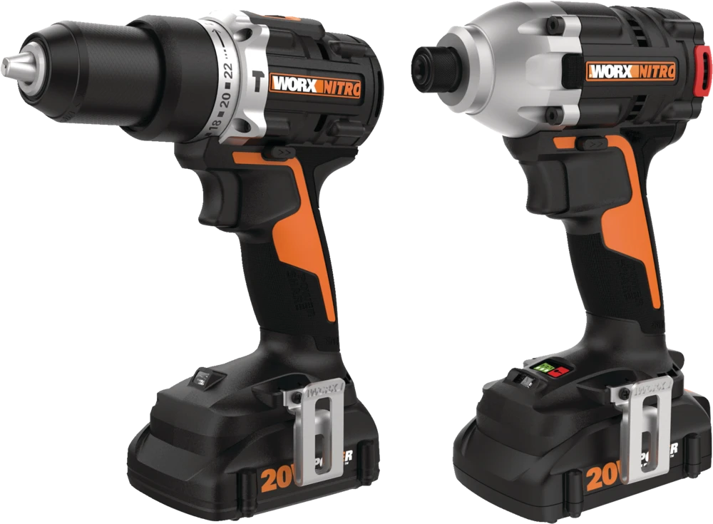 WORX WX971L Nitro 20V Lithium Ion Brushless Cordless Hammer Drill & Impact Driver Combo Kit 2 WORX WX971L Nitro 20V Lithium Ion Brushless Cordless Hammer Drill & Impact Driver Combo Kit - Image 2