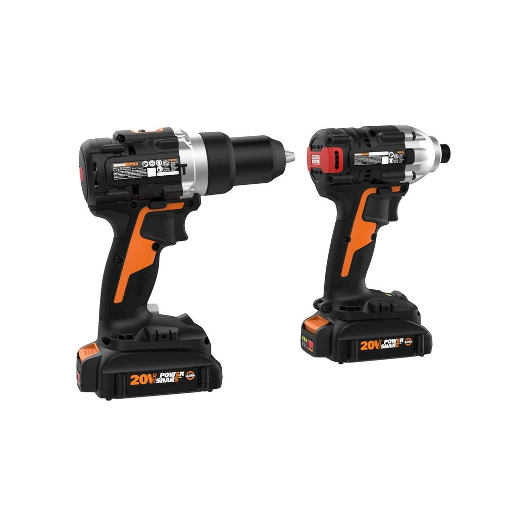 WORX WX971L Nitro 20V Lithium Ion Brushless Cordless Hammer Drill & Impact Driver Combo Kit 4 WORX WX971L Nitro 20V Lithium Ion Brushless Cordless Hammer Drill & Impact Driver Combo Kit - Image 4