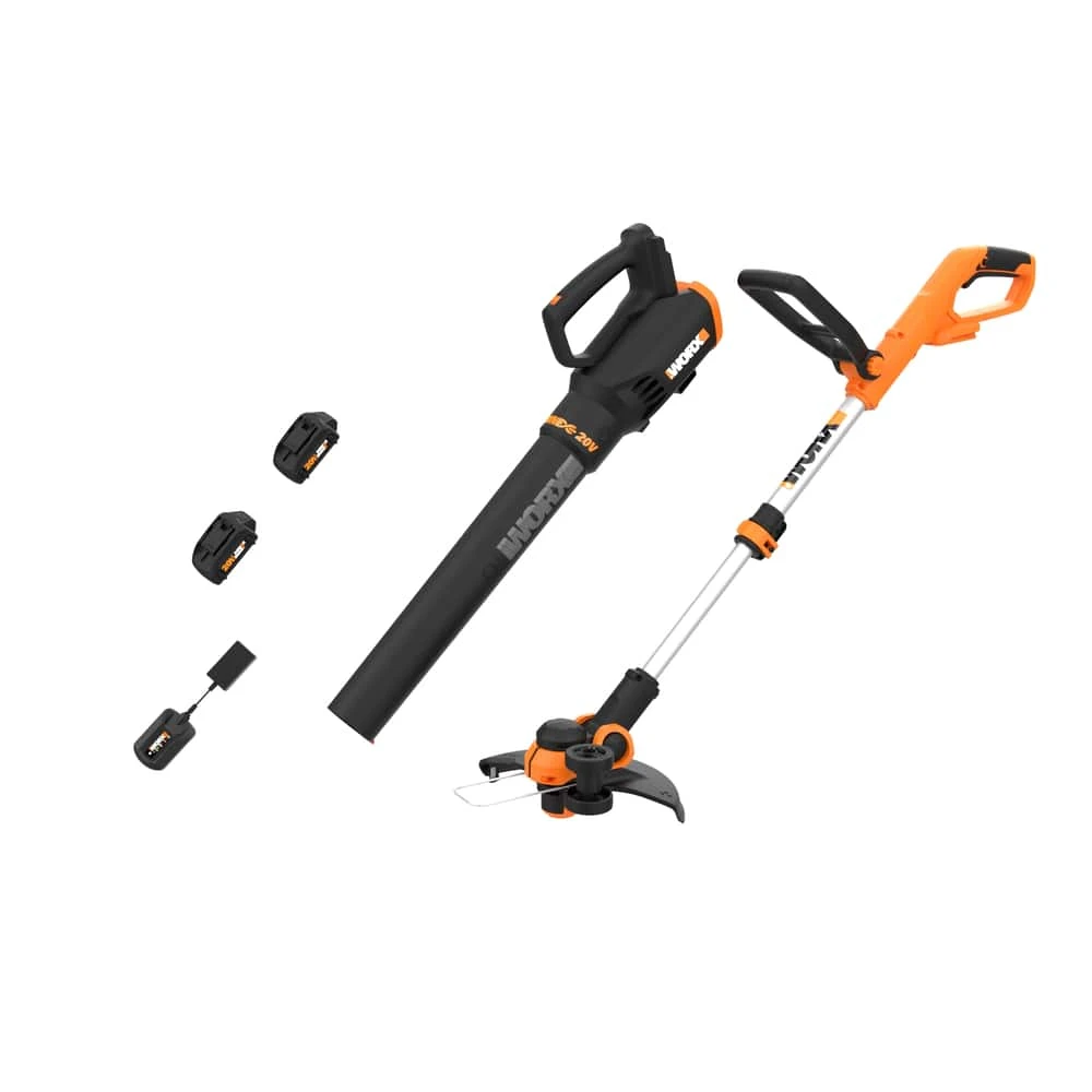 Worx Powershare 20 V Cordless Grass Trimmer & Leaf Blower Combo Kit 1 Worx Powershare 20 V Cordless Grass Trimmer & Leaf Blower Combo Kit